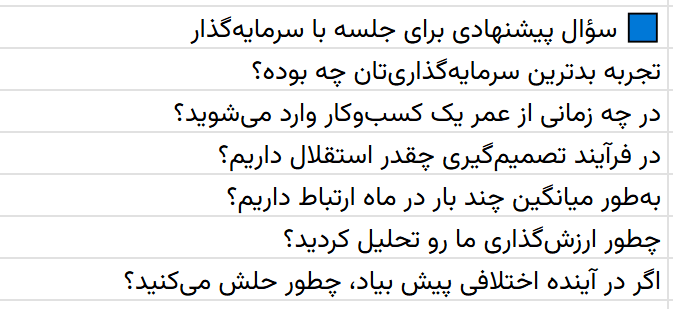 ارزیابی سرمایهگذار در یک ساختار مشخص